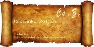 Csarankó Zoltán névjegykártya