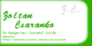 zoltan csaranko business card