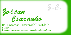 zoltan csaranko business card